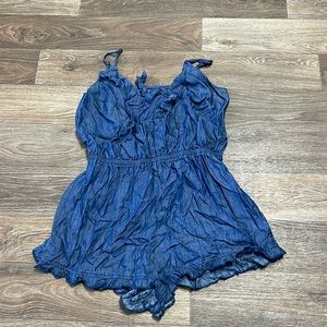 Target Mossimo Blue Jean Spaghetti Strap Romper
